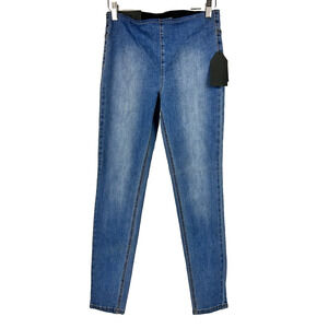 Insanegene Jeans Womens Small Blue Medium Wash Denim Mid Rise Skinny Pull On